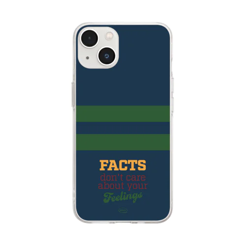 FACTSカレッジキャンパスストライプ：ネイビー Soft Clear Smartphone Case