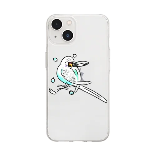 換羽なセキセイインコさん Soft Clear Smartphone Case