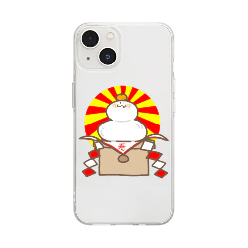 おめでたいもち(赤黄) Soft Clear Smartphone Case