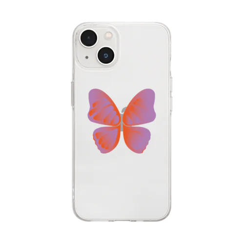 BUTTERFLY (ORANGE) Soft Clear Smartphone Case