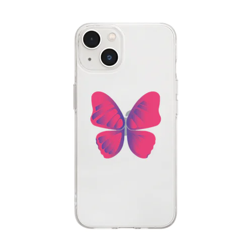 BUTTERFLY (RED) Soft Clear Smartphone Case