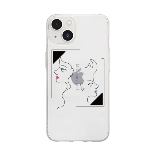 Diamond girl Soft Clear Smartphone Case