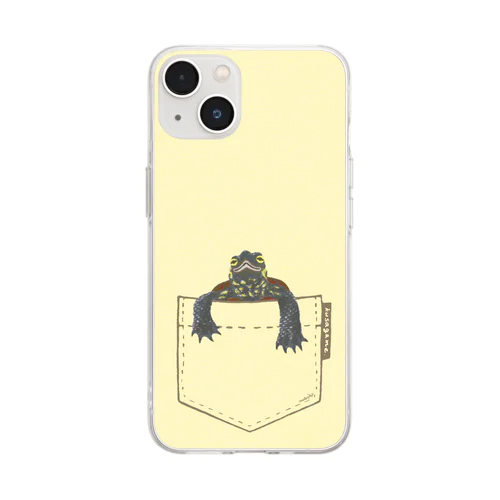 ひょっこり♪クサガメ  黄 Soft Clear Smartphone Case