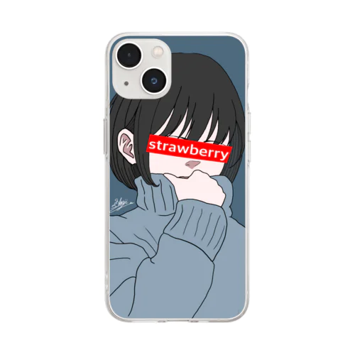 ストロベリー Soft Clear Smartphone Case