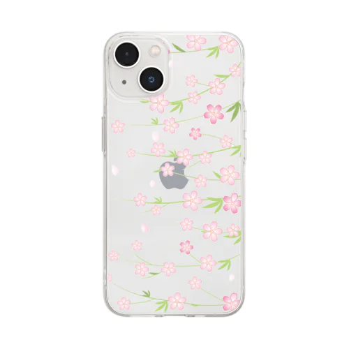 桜68 Soft Clear Smartphone Case