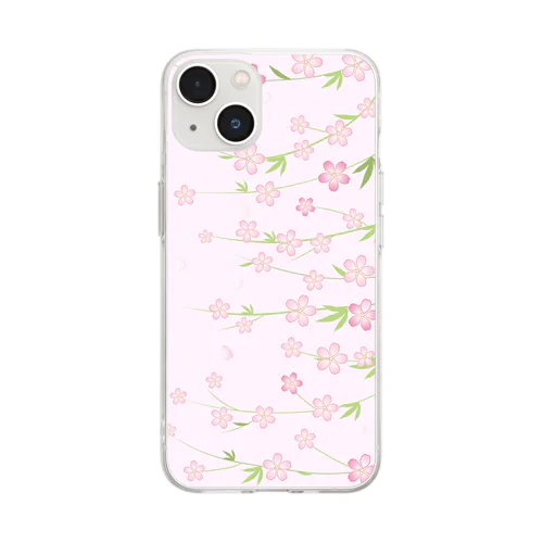 桜68-2 Soft Clear Smartphone Case