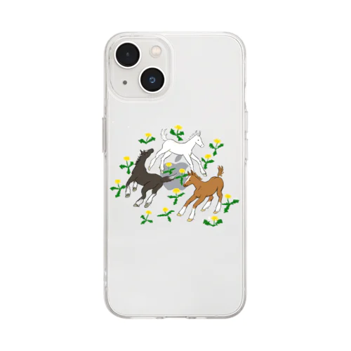 春の野原 Soft Clear Smartphone Case