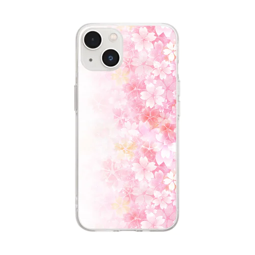 桜70 Soft Clear Smartphone Case