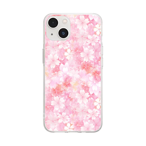 桜70 Soft Clear Smartphone Case