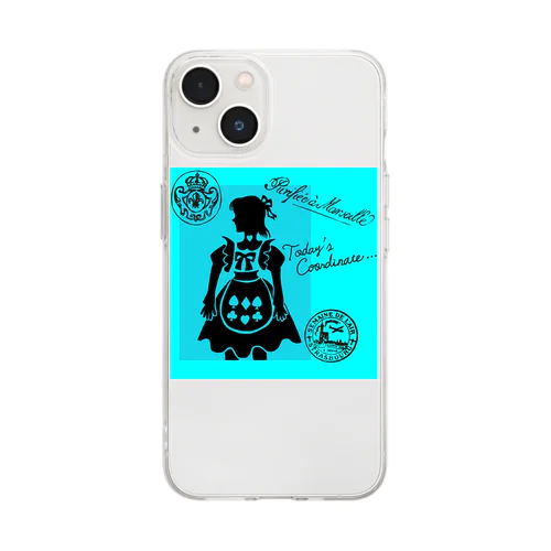 light blue×girl Soft Clear Smartphone Case