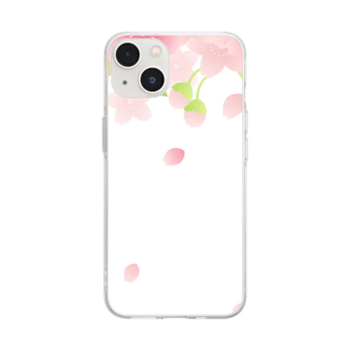 桜75-1 Soft Clear Smartphone Case