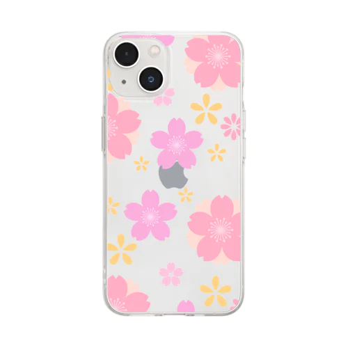 桜76 Soft Clear Smartphone Case