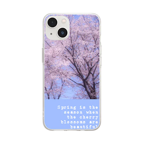 桜74 Soft Clear Smartphone Case