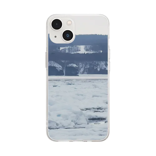 流氷と鳥 Soft Clear Smartphone Case