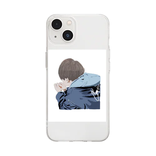 パーカー男子。 Soft Clear Smartphone Case