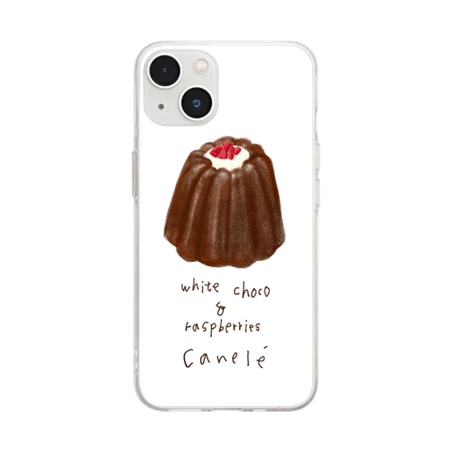 カヌレ！(ホワイトチョコとラズベリー) Soft Clear Smartphone Case