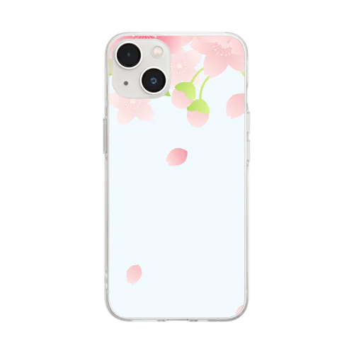 桜75-5 Soft Clear Smartphone Case