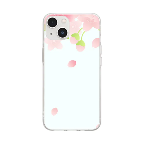 桜75-6 Soft Clear Smartphone Case