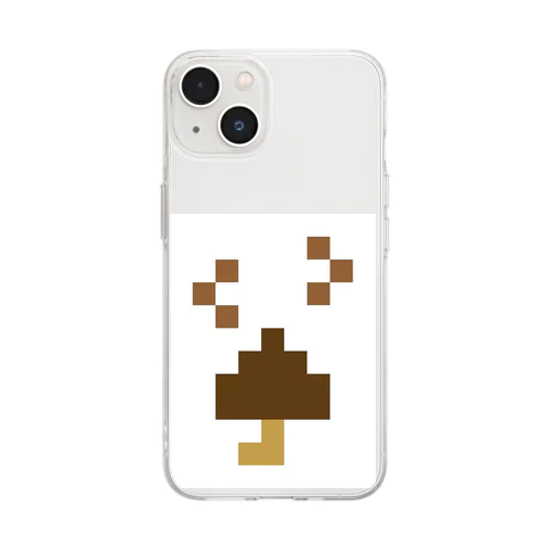 ドット絵うんちきのこ Soft Clear Smartphone Case