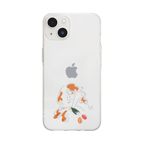 ジトっ。 Soft Clear Smartphone Case