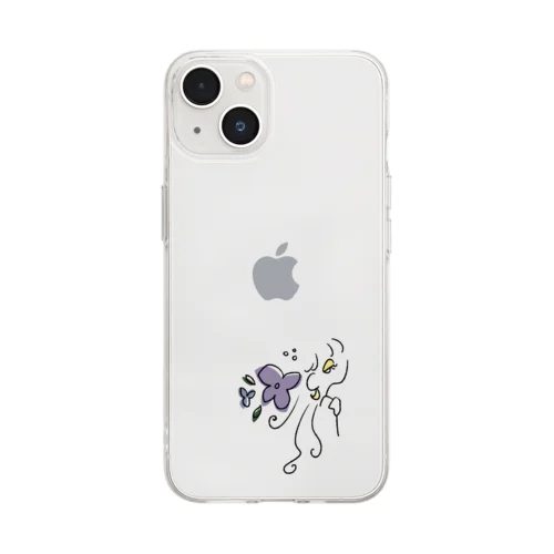 flower clematis Soft Clear Smartphone Case