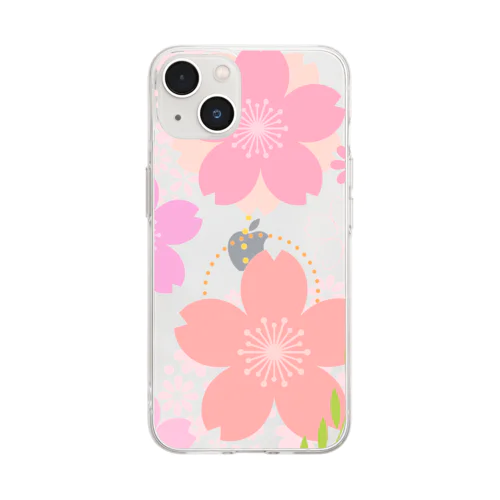 桜93 Soft Clear Smartphone Case