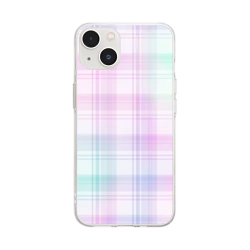 タイダイチェック Soft Clear Smartphone Case