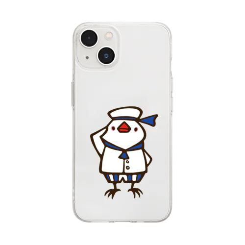 水兵文鳥さん Soft Clear Smartphone Case