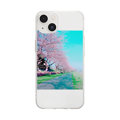 桜２ Soft Clear Smartphone Case