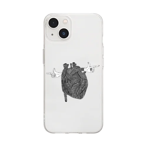 心臓　アート Soft Clear Smartphone Case