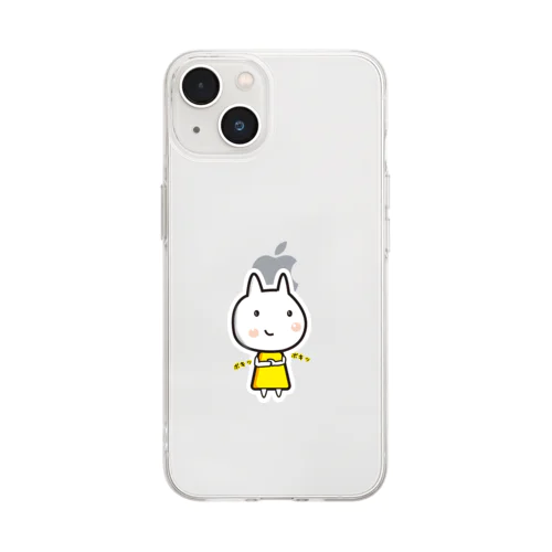 【悪巧み】うさねこ【腹黒】 Soft Clear Smartphone Case