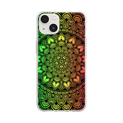 mandala_002-5 Soft Clear Smartphone Case