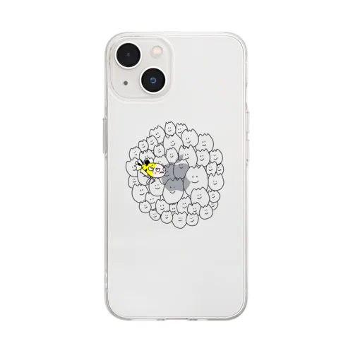 骨折ベタのハチ子 Soft Clear Smartphone Case