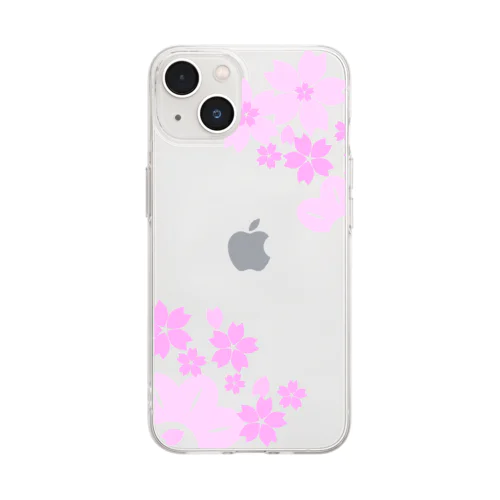 桜松R（ピンク） Soft Clear Smartphone Case