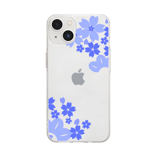 桜松R（青） Soft Clear Smartphone Case