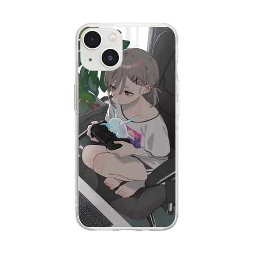 邪魔しないで Soft Clear Smartphone Case