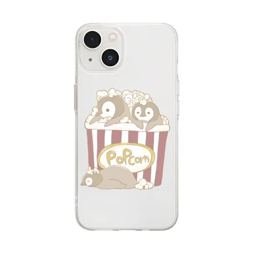 ポップコーンペンギン Soft Clear Smartphone Case