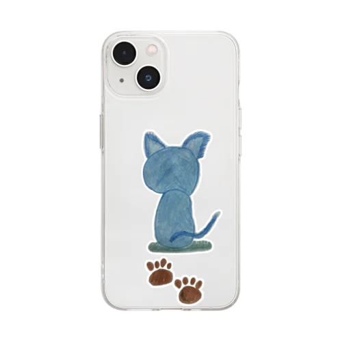 子どもの描いたねこの絵 Soft Clear Smartphone Case