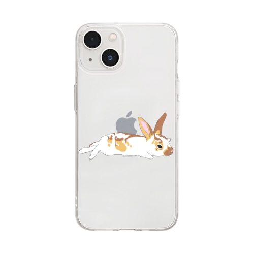 ねそべるミニレッキスさん Soft Clear Smartphone Case