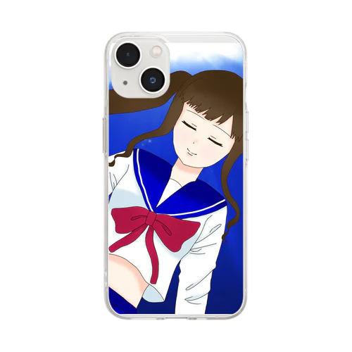 海中の女の子 Soft Clear Smartphone Case