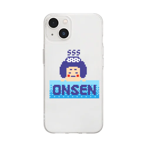 ドット絵　温泉ちゃん Soft Clear Smartphone Case