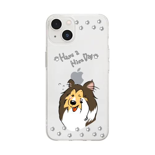 まだ眠いシェルティ Soft Clear Smartphone Case