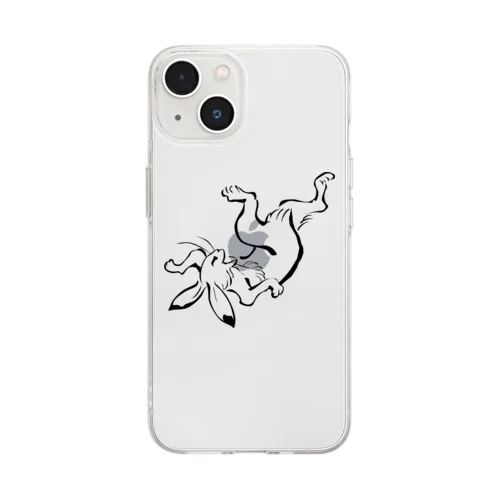 鳥獣戯画うさぎ2 Soft Clear Smartphone Case