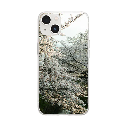 桜のスマホケース Soft Clear Smartphone Case