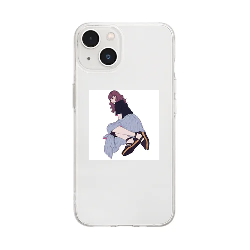 ロングスカートちゃん（背景なし） Soft Clear Smartphone Case