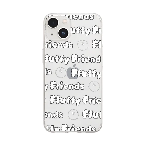 Fluffy Friends -logo pattern- Soft Clear Smartphone Case
