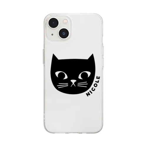 黒猫屋ニコル Soft Clear Smartphone Case