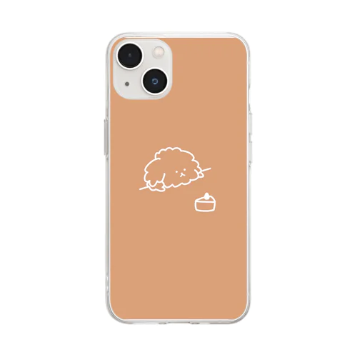 わんことケーキ Soft Clear Smartphone Case