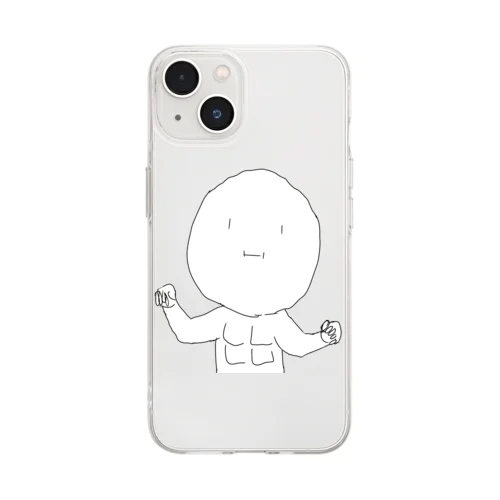 無表情くん(筋肉) Soft Clear Smartphone Case