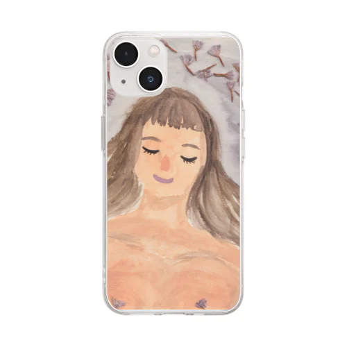 ラベンダーの花言葉 Soft Clear Smartphone Case